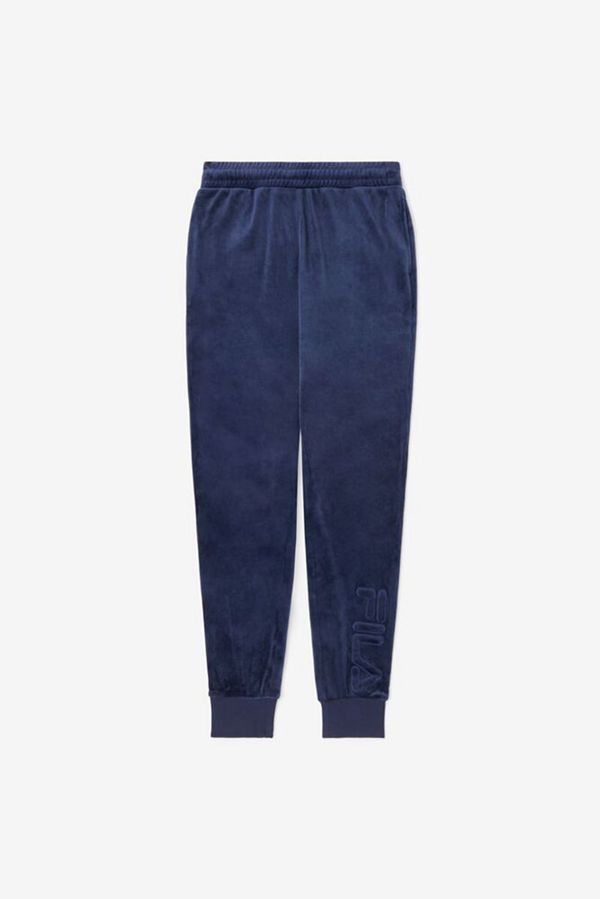 Calca Jogger Fila Homem Azul Marinho - Fila Vinny Velour Portugal Lojas,TZVC-26759